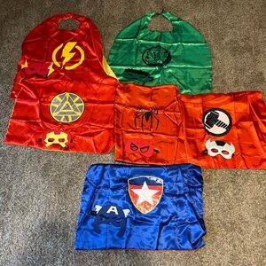 Superhero Kids Costume Set - Red, Green, Blue Capes